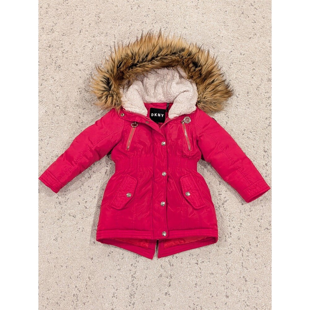 Toddler Girls DKNY Hooded Winter Coat 4T